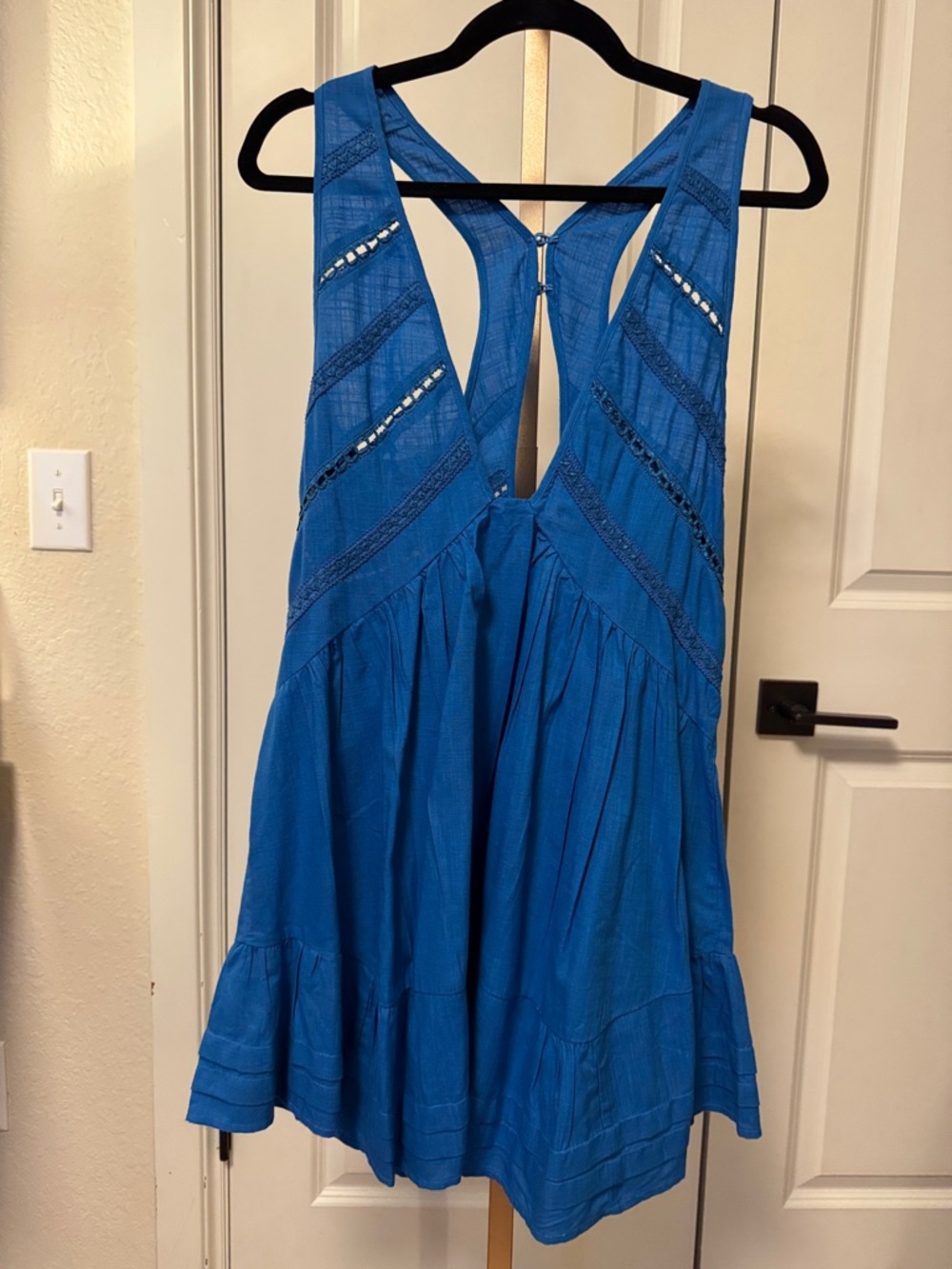 Anthropologie Bright Blue Sleeveless Mini Dress